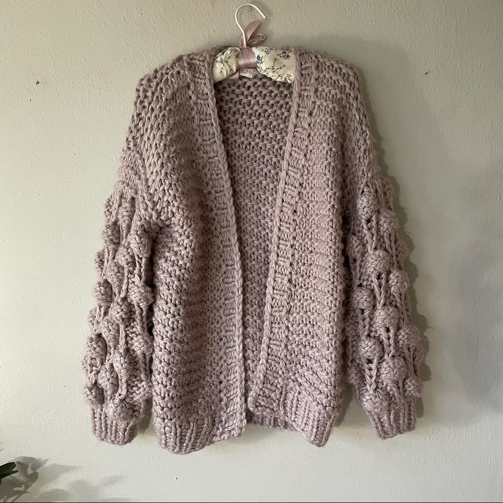 Sweet Generis oversized wool sweater with puff details on sleeves